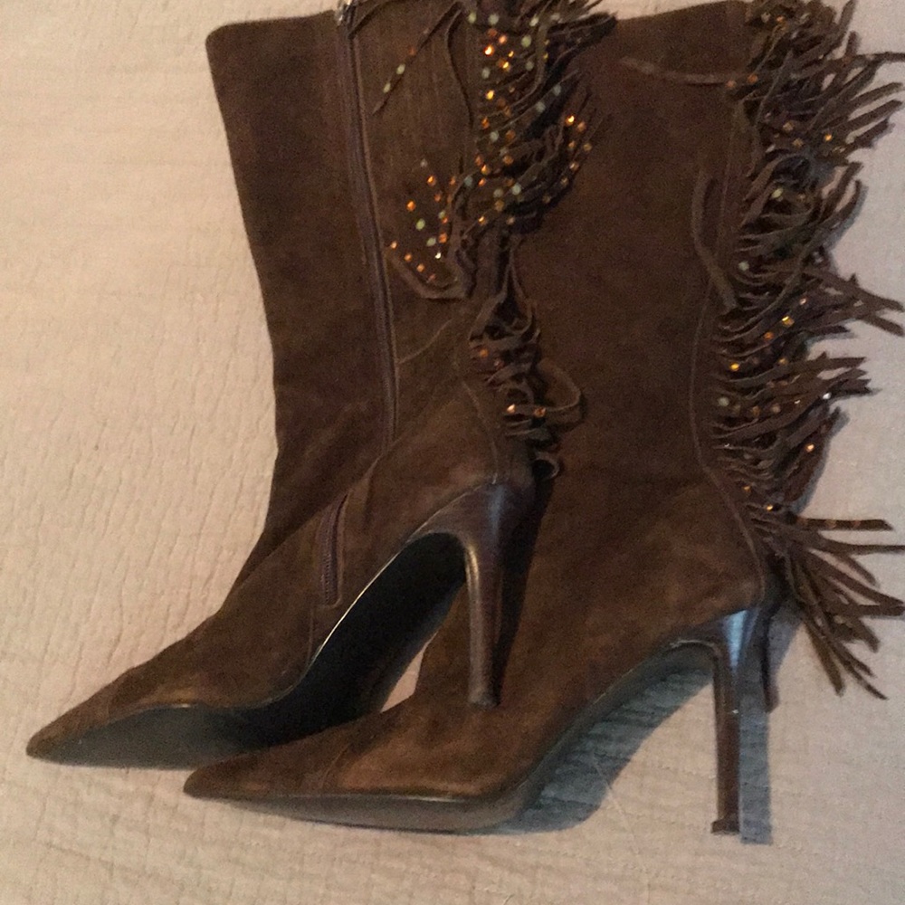 Suede Fringed Boots